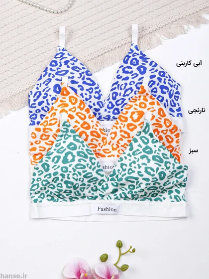 ست نیم‌تنه و شورت کاپ‌دار پلنگی کد 4962