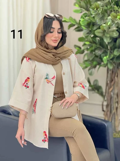 شومیز نچرال طرح دار