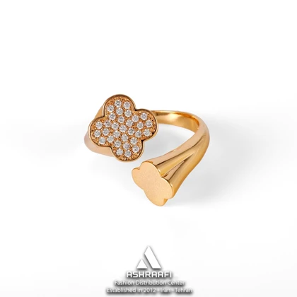 انگشتر زنانه طلایی Women Clover Ring RG01