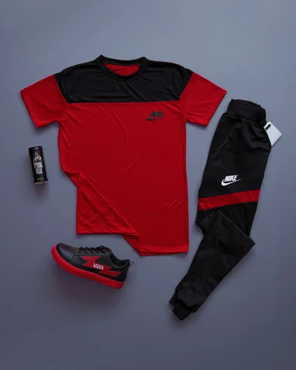ست تیشرت شلوار مردانه Nike مدل Macan (قرمزمشکی)