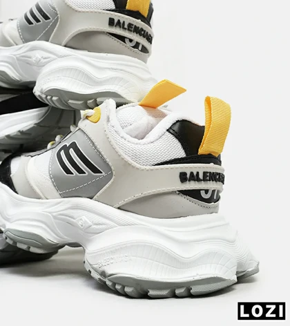 کفش کتانی مردانه و زنانه سفید طوسی زرد BALENCIAGA