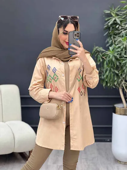 مانتو لینن طرح لوزی