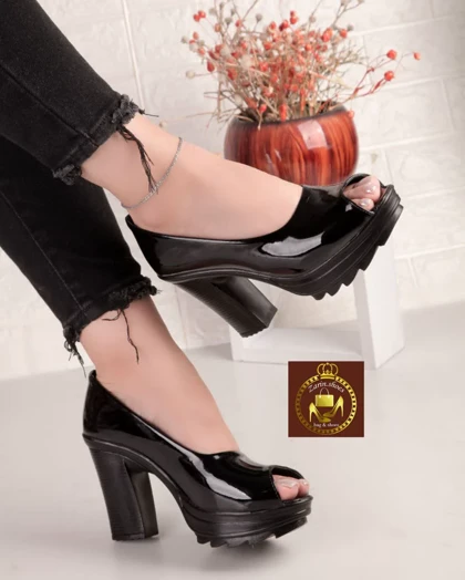 کفش مجلسی طبی زنانه ورنی جلو باز سایه