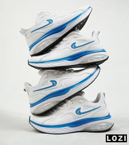 کفش کتانی مردانه سفید آبی Nike air max pluse
