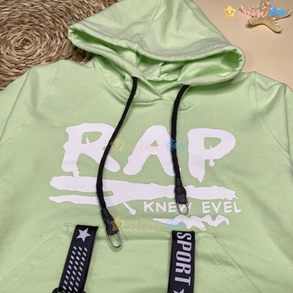 ست هودی و شلوار دخترانه مدل RAP (لشی)