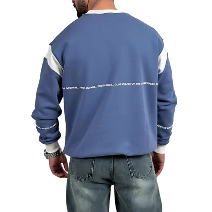 دورس مردانه پنبه آبی سه نخ طرح یقه هفت