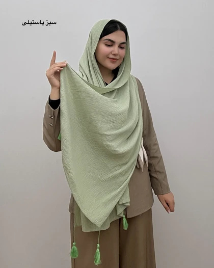 شال پلیسه نخی مدل سی اسکارف