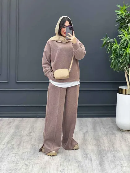 ست پشمی شلوار چاک‌دار