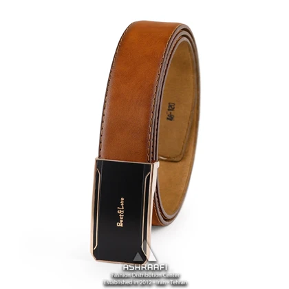 کمربند عسلی مردانه Leather Belt BL74