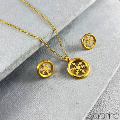 نیم ست دونه برف طلایی 10123