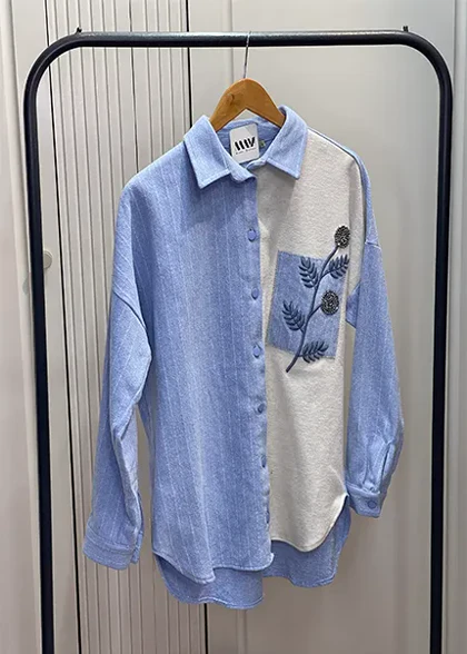 شومیز فوتر دورنگ