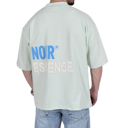 تیشرت آستین کوتاه باکسی سبز پاستیلی مدل NOIR