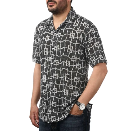 پیراهن آستین کوتاه کنفی مردانه تن کوک مدل 1111111