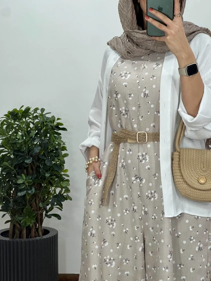 سرهمی شکوفه همراه با کمربند 9 کد 2502