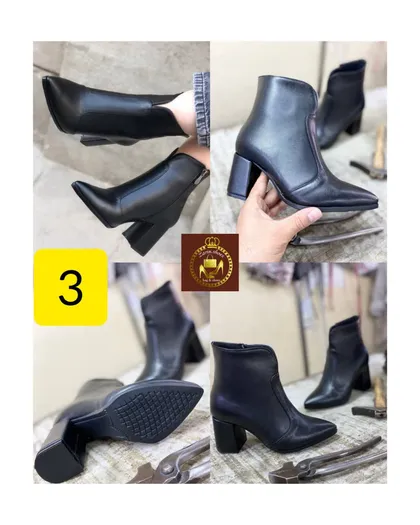 نیم بوت پاشنه‌دار زنانه مجلسی نوک تیز