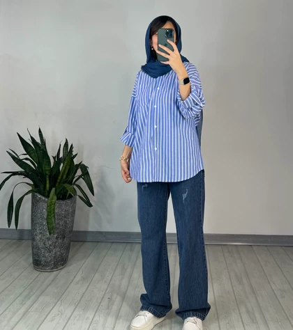 شلوار جین نیم بگ 1