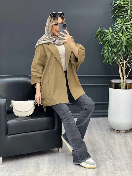 مانتو لینن جیب نما پایین گت