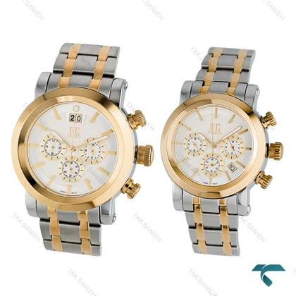 ساعت ست انزو EC-2168TES دورنگ طلایی صفحه سفید Enzo-8138-S