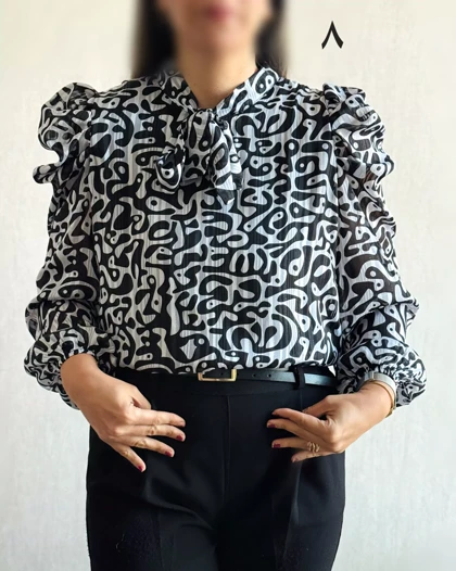 شومیز حریر آستین پفی 6