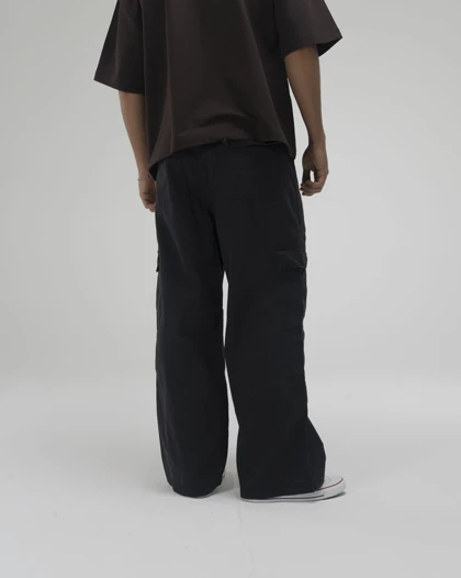 شلوار کارگو کتان unisex / مشکی / cotton