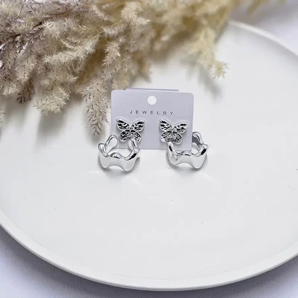 پک گوشواره دوتایی پروانه و دفرمه