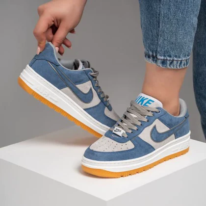 کفش و کتانی زنانه مدل نایک ایرفورس NIKE_AIR FORCE رنگ آبی طوسی