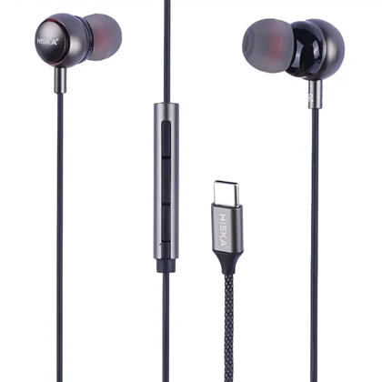 هندزفری سیمی تایپ سی هیسکا HISKA مدل HK-747C با میکروفون