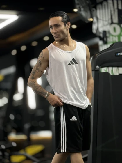 رکابی نخ پنبه حلقه‌ای آدیداس ADIDAS سفید