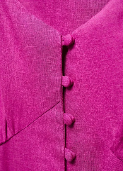 پیراهن لینن جلو دکمه MNG681