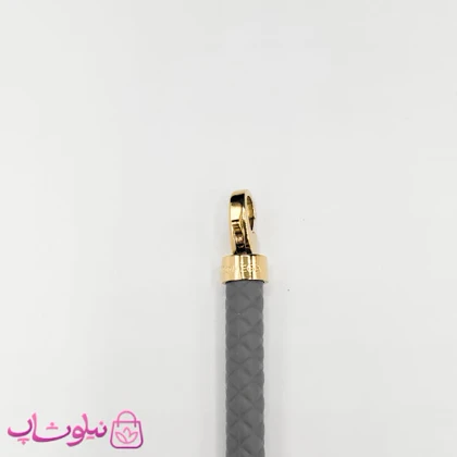 دستبند امگا رابر طوسی با قفل طلایی سایز لارج کیفیت مستر کد 1100
