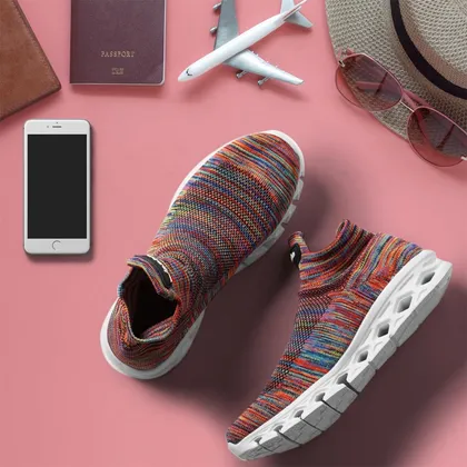کتانی راحتی قطره جزبا مولتی کالر - Jazba Qatra Sockün Frost Berry
