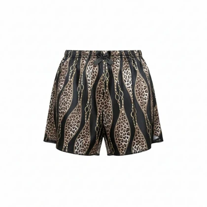 لباس خواب زنانه مدل گیپور و ساتن پلنگی 104