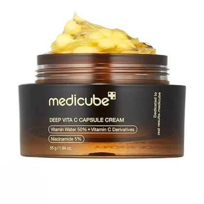 کرم کپسولی ویتامین سی مدی کیوب 55 گرم (Medicube Deep Vitamin C Golden Capsule Face Moisturizer)