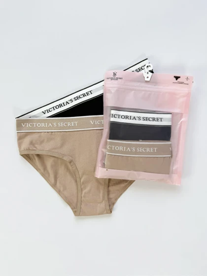 شورت اسلیپ زنانه نخ پنبه کمر کش ساده بسته 2 عددی ویکتوریا سکرت Victoria's Secret