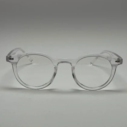 فریم عینک طبی بلوکات گوچی GUCCI گرد کریستالی بی رنگ