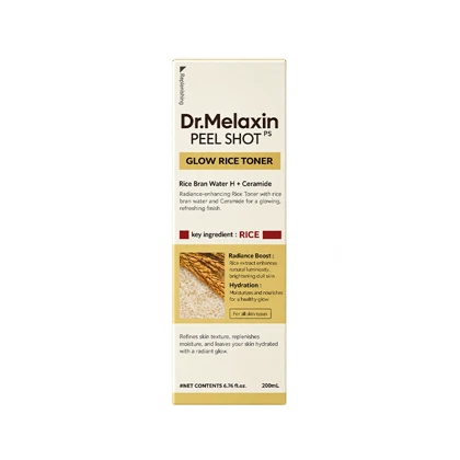 تونر برنج روشن‌کننده صورت ملاکسین Dr.Melaxin مدل Peel Shot Glow Rice