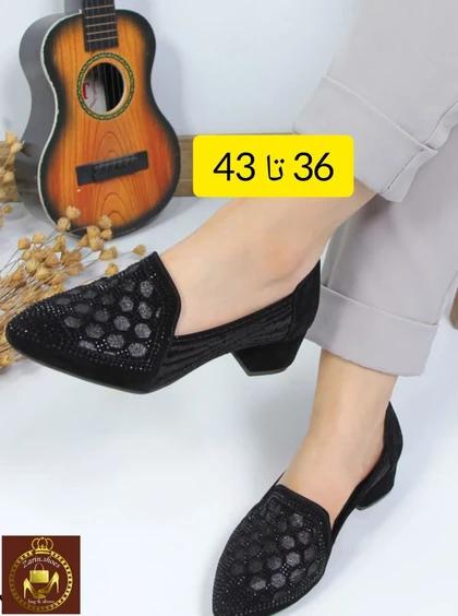 کفش مجلسی زنانه پاشنه‌دار بزرگ پا سمیرا