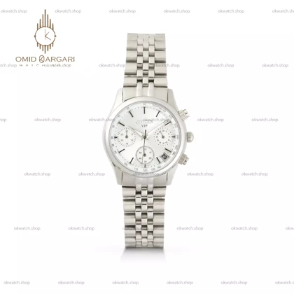 ساعت مچی سیتیزن کورنوگراف بند سیلور صفحه سفید Citizen