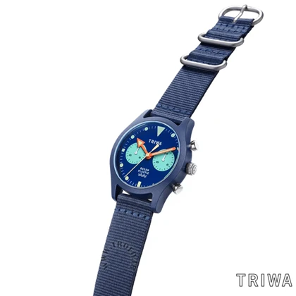 ساعت مچی عقربه ای زنانه مردانه تریوا (TRIWA) مدل Ocean Plastic Timer DEEP BLUE
