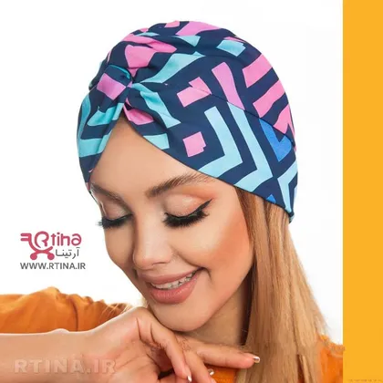 توربان حریر زنانه طرح دار رنگی (کلاه حجابی)
