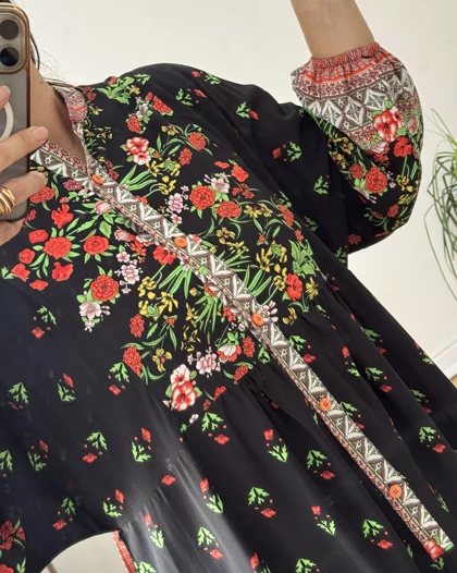 پیراهن ساحلی نخی ساغر