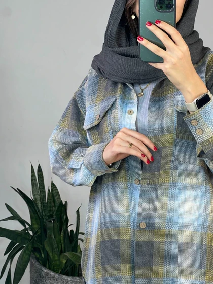 مانتو چهارخونه گلبرگ 1