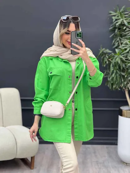 مانتو کتان مداد رنگی