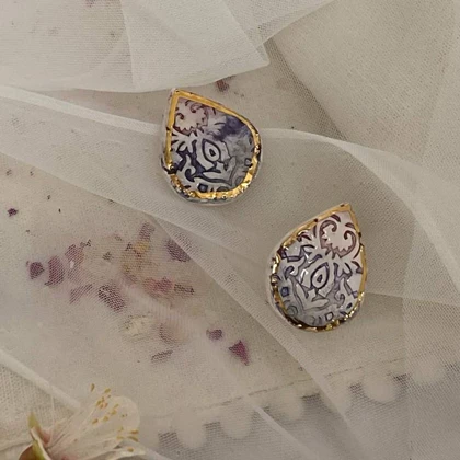 گوشواره اسلیمی بنفش