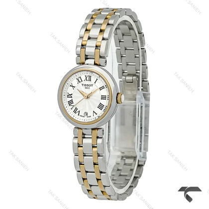 ساعت زنانه تیسوت Bellissima دورنگ طلایی ایندکس یونانی تقویم دار Tissot-10203-L