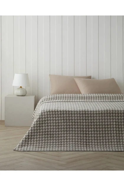 پتو دو نفره English Home مدل Urban Hound پنبه اکریلیک - بژ