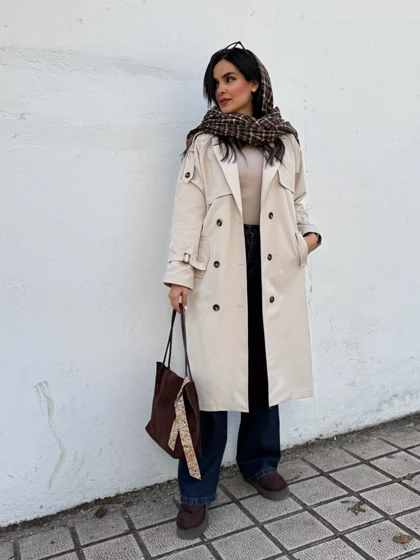 ترنچ کت بارانی آستردار شیدا