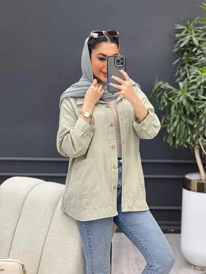مانتو برش‌دار دو جیب روژین