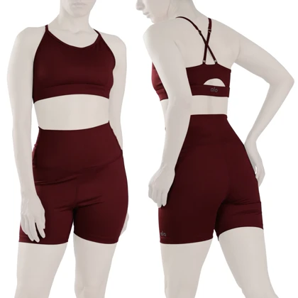 ست نیم‌تنه و کشاله بند ورزشی زنانه الو مدل 4B0153 زرشکی