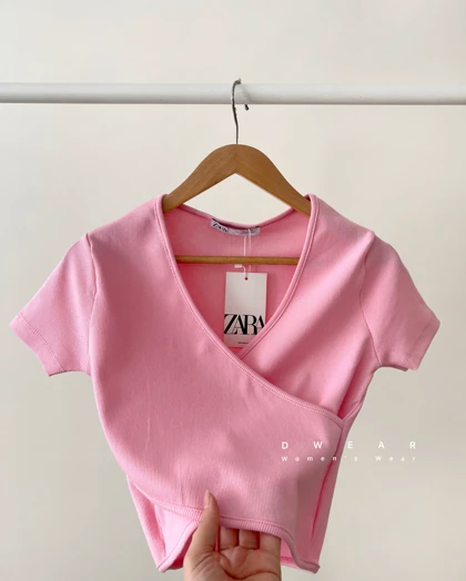 کراپ تیشرت چپ و راستی ZARA